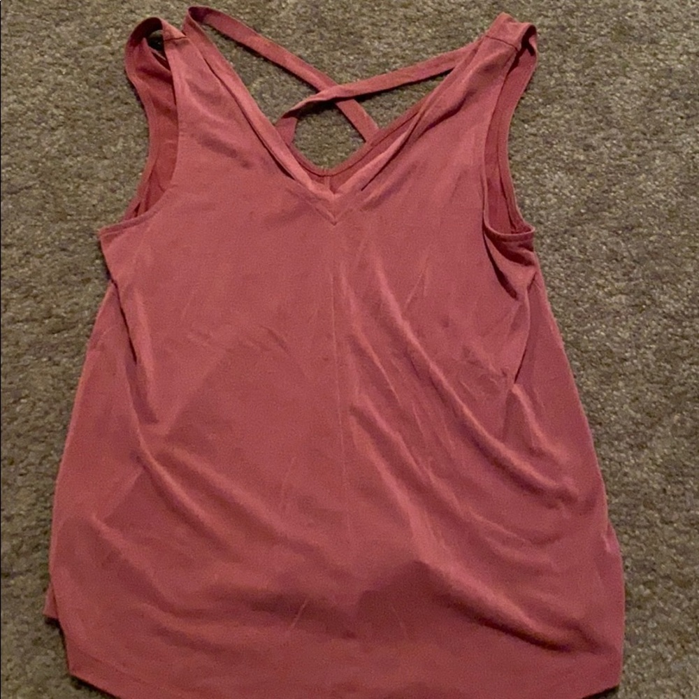 American eagle pink cross back tank top